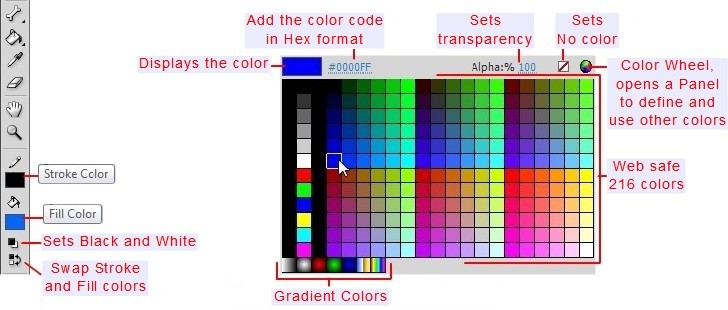 Panel with Color palette