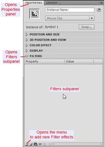 Filtres sub-panel