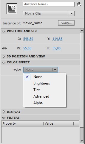 Movie Clip Properties