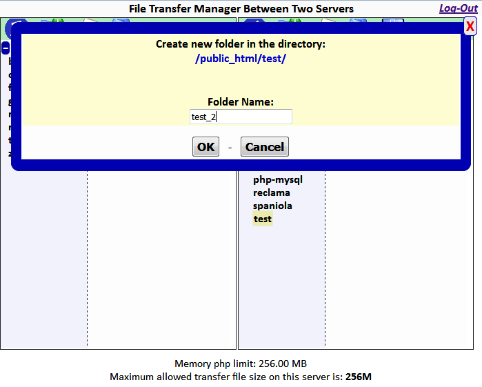 FTM2S create folder