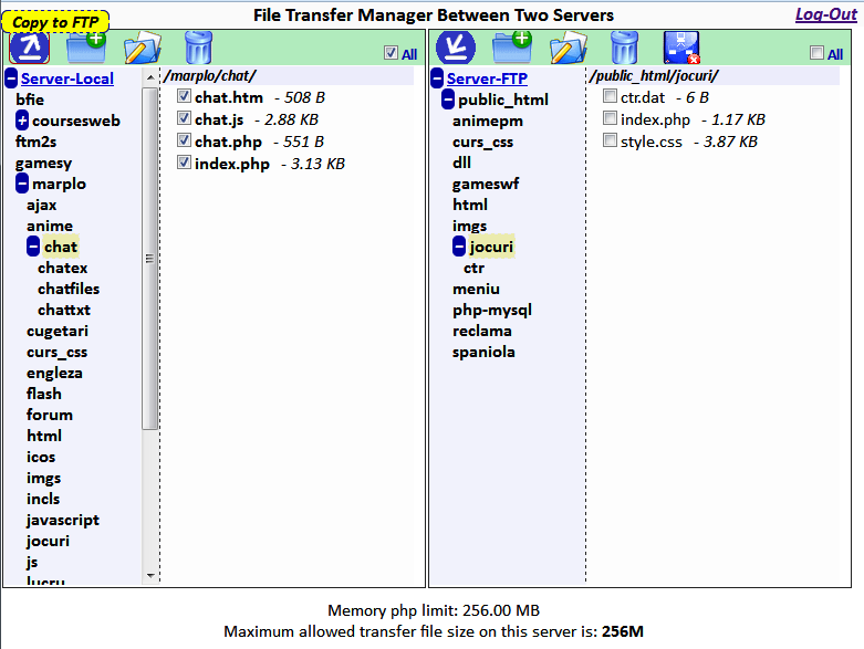 FTM2S connected to ftp